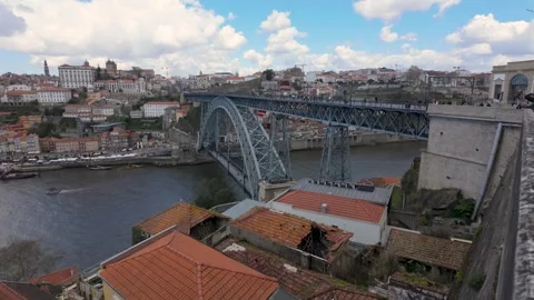 Iron beams of the double deck bridge. Stock Footage 327686499