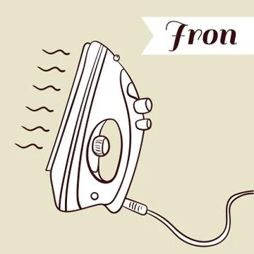 Iron On Beige Background Stockillustratie