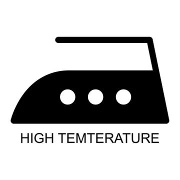 Iron black flat icon isolated on white background. High temperature level sym Stock Illustration