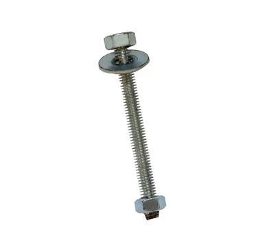 Iron Bolt With Nut Insulated On White Background Stock Photos