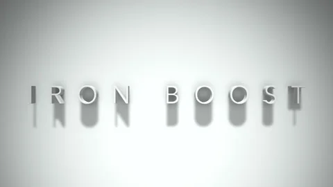 Iron boost 3D title animation with shadows on a white background Stock Footage 297267355