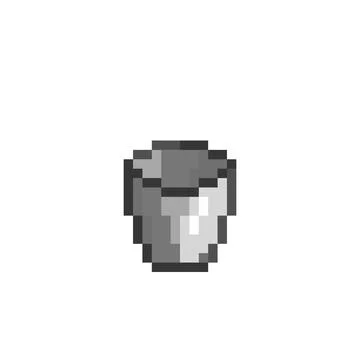 Iron bucket pixels. Vector illustration for 8 bit game and cross stitch patte Stock Illustration