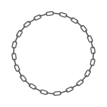 Iron chain. Circle frame of  rings of chain. Vector illustration. Stock Illustration