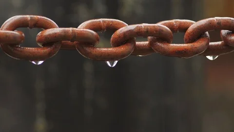 Iron chain with drops Stock Footage 96199119