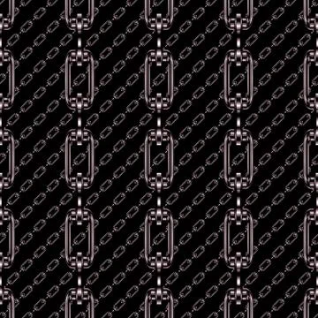 Iron chains with black background seamless texture Stock Illustration