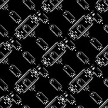 Iron chains with black background seamless texture Stock Illustration
