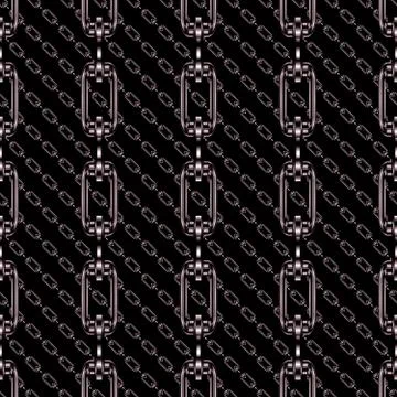 Iron chains with black background seamless texture Stock Illustration