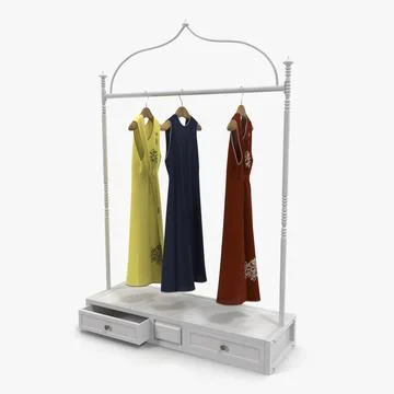 Iron Clothing Display Rack 3 3D Model