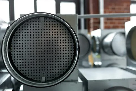 Iron components for the ventilation office system Stock Photos