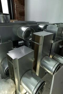 Iron components for the ventilation system Stock Photos