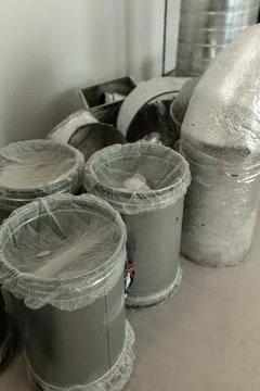 Iron components for the ventilation system Stock Photos