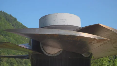 Iron construction by river Stock Footage 145643544