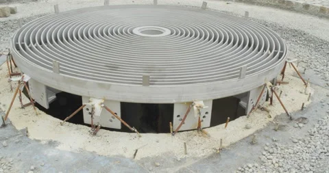 Iron construction on square Stock Footage 144418596