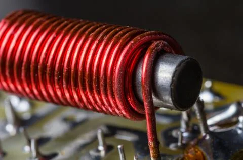 Iron core with electrical wire wrap Stock Photos