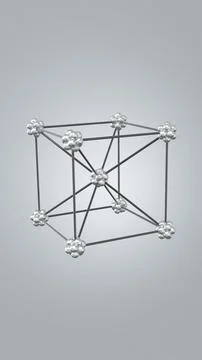 Iron crystal lattice model 3d illustration イラスト素材