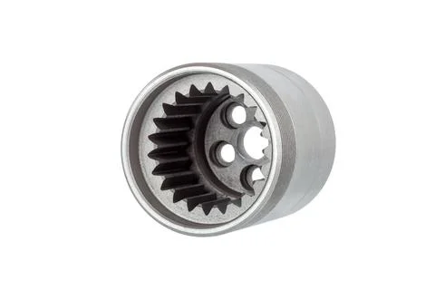 Iron cup replacement part of polystyrol machine concrete pump. Stock Photos