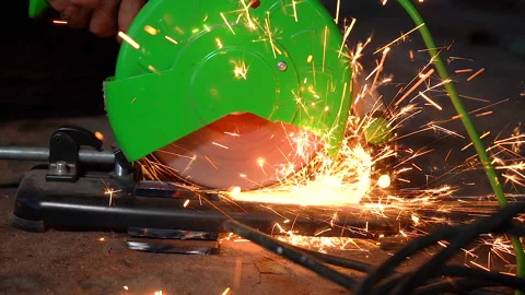 Iron cutter Stock Footage 221735326