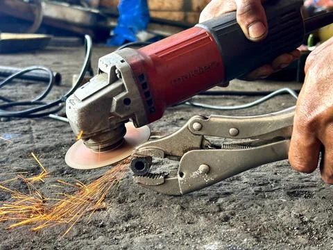 Iron cutting machine Stock Photos