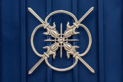 Iron decorative patterns on the iron gate Stock Photos