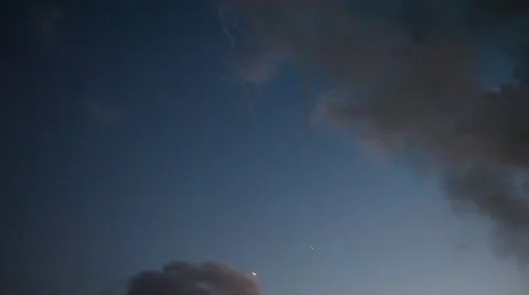 Iron Dome missile intercepts Hamas rocket, night vision shot Видео 40254843