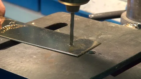 Iron Drilling Machine in the factory Stock Footage 239734568