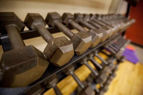 Iron dumbbells Stock Photos