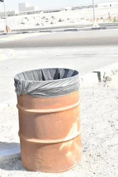 Iron dust bin container in the work site. Stock Photos