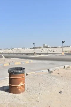Iron dust bin container in the work site. Foto stock