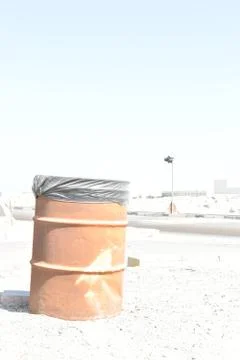 Iron dust bin container in the work site. Stock Photos