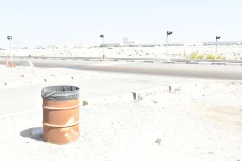 Iron dust bin container in the work site. Stock Photos
