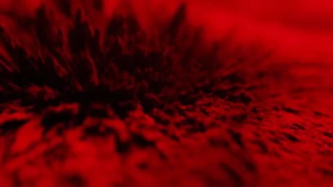 Iron dust spikes in deep red colour. Reaction of iron filings to a magnet Stock Footage 294318373