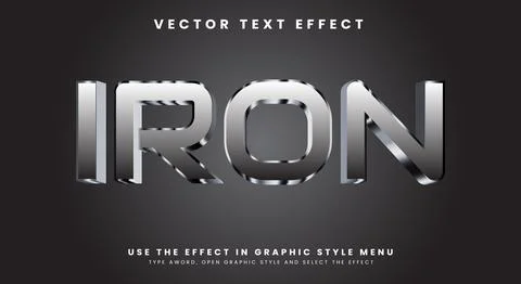 Iron editable text effect Template Stock Illustration