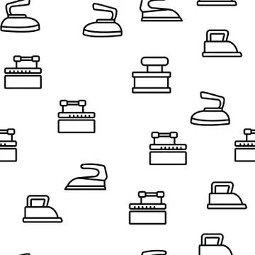 Iron Electrical Tool Vector Seamless Pattern Stock Illustration