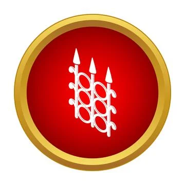 Iron fence gate element security protection icon Stock Illustration