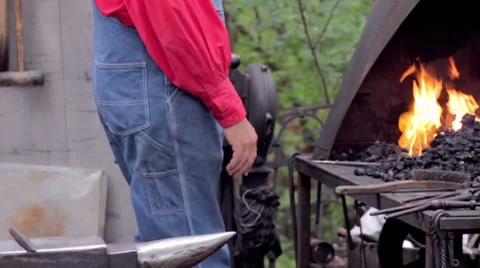 Iron in the fire Stock Footage 7768297