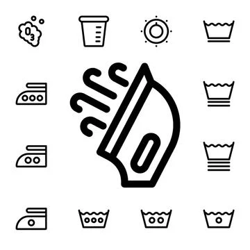 Iron flat vector icon in laundry pack Stock Illustration