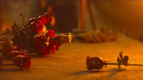 Iron flowers at the forge Stock Footage 75517033