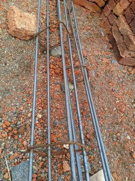 Iron frame as the backbone in the construction casting of a building Stock Photos