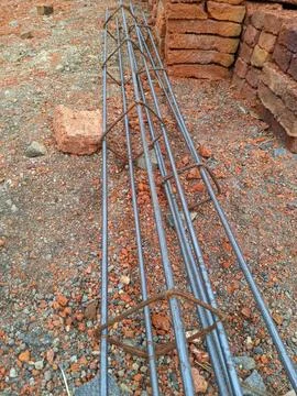 Iron frame as the backbone in the construction casting of a building Stock Photos