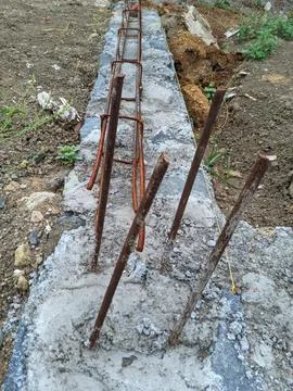 Iron frame as the backbone in the construction casting of a building Stock Photos