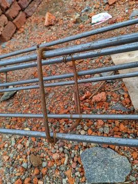 Iron frame as the backbone in the construction casting of a building Stock Photos