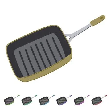 Iron frying pan vector cartoon graphic Stock Illustration