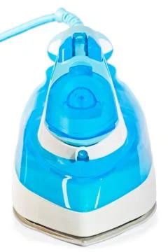 Iron function steaming on a white background Foto stock