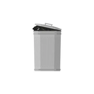 Iron garbage bin, environmental protection in flat Stock Illustration
