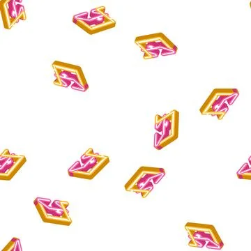 Iron gate isometric icon seamless pattern Stock Illustration