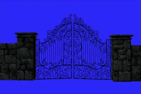 Iron gate opens animation 스톡 동영상 518810
