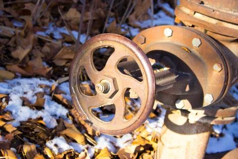 Iron gate valve Stock Photos