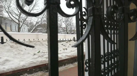 The iron gates, movement, Belarus, Minsk, Video stock 59666007