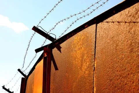 Iron gates in prison Stock Photos