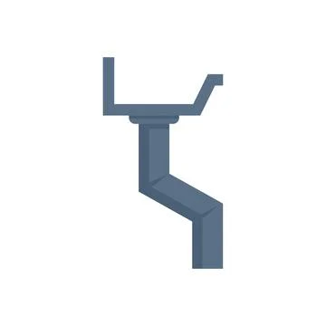Iron gutter icon flat isolated vector Stock Illustration